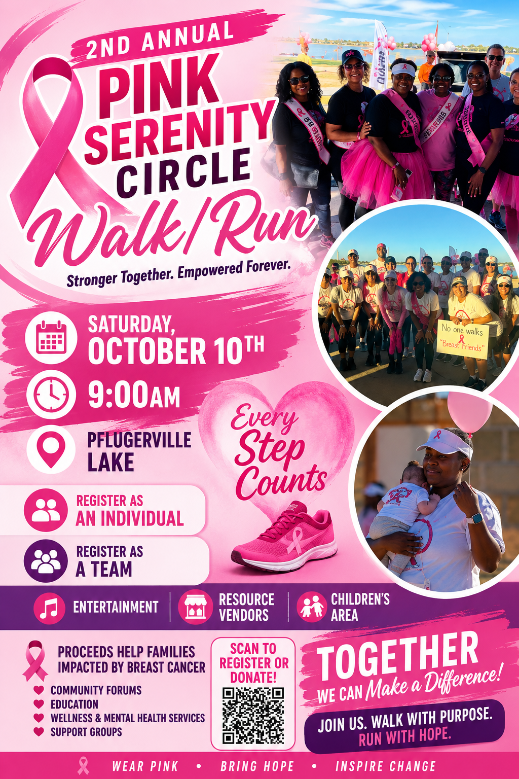 Flyer for 2nd Annual Pink Serenity Circle Walk/Run